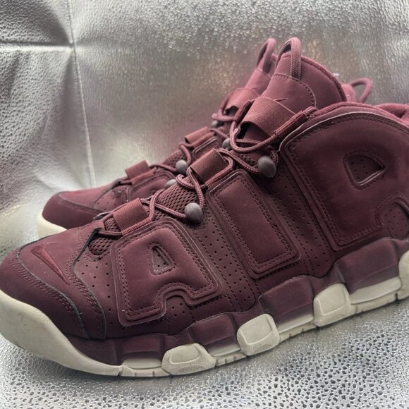 RARE 🚀 Size 13 - Nike Air More Uptempo Bordeaux Night Maroon 921949-600‎ - Picture 4 of 10